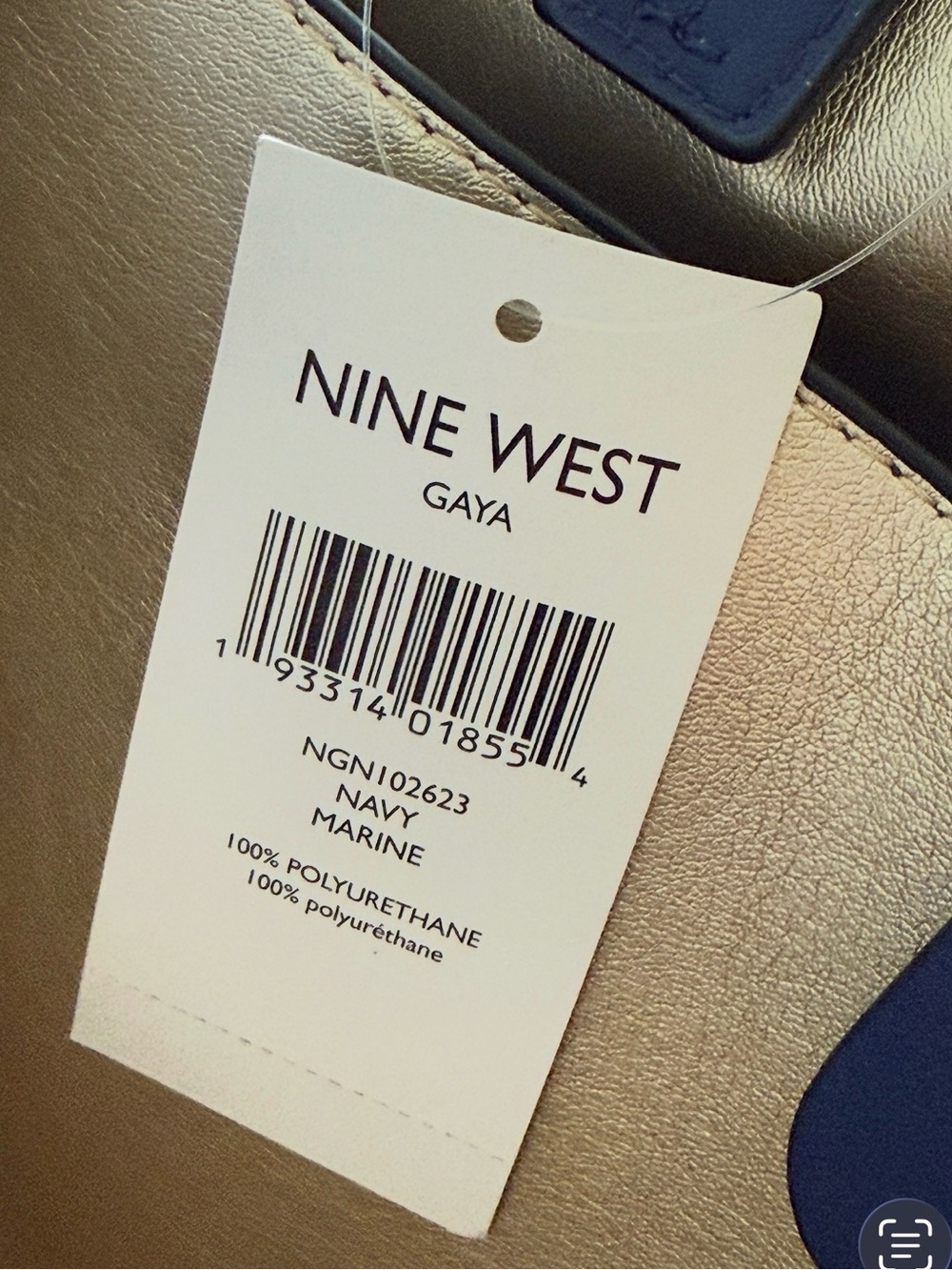 Nine West Navy Smooth Leather Tote - Picture 5 of 6